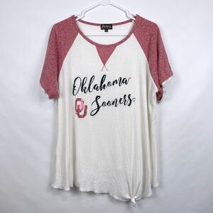 Gameday Couture Women's XL Oklahoma Sooners OU Waffle Knit Sequin SS Shirt